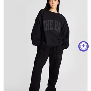 The Bar Black Varsity Sweatpants